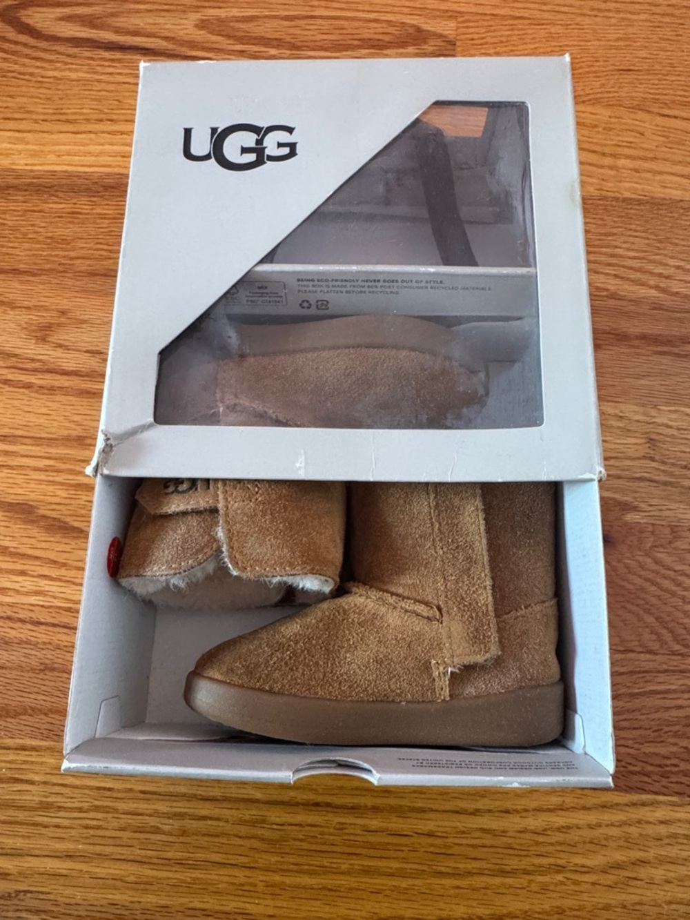 UGG Kids Chestnut Suede Fold-Over Boots